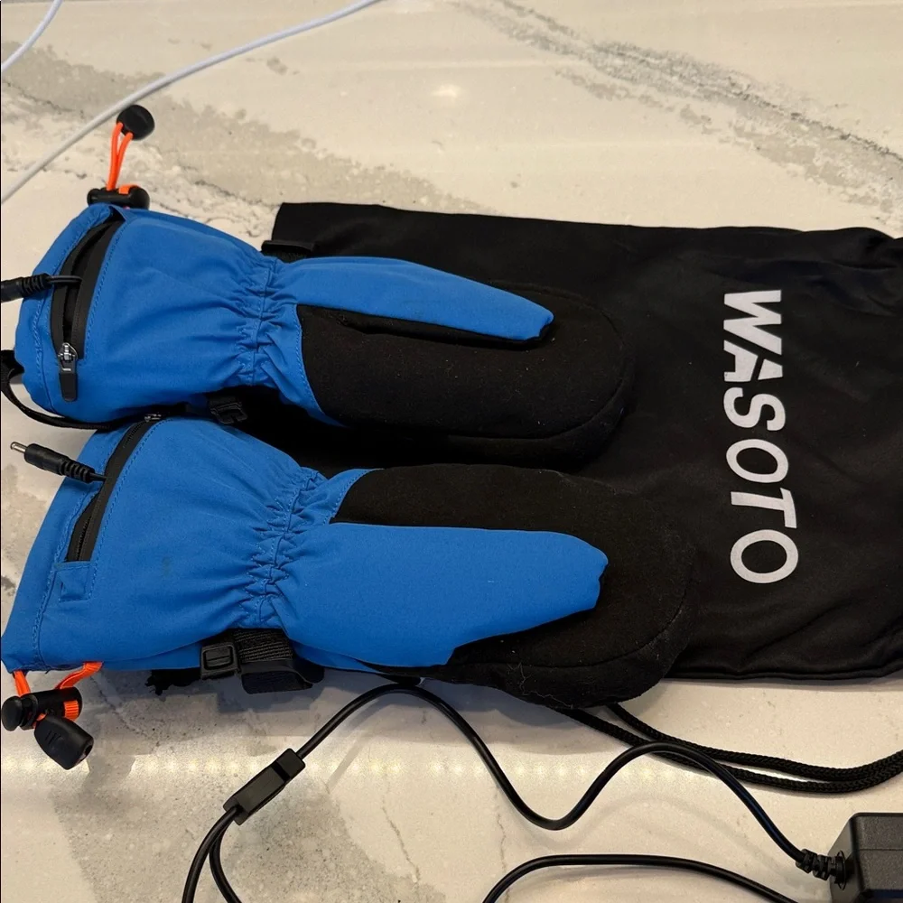 Wasato heated Kids Blue Winter Mittens-